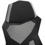 Ergonomic Mesh Office Chair, High Back, Grey, Adjustable Recliner with Footrest and Wheels - Image 11
