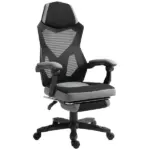 Ergonomic Mesh Office Chair, High Back, Grey, Adjustable Recliner with Footrest and Wheels - Image 17