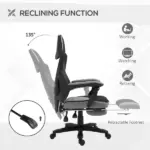 Ergonomic Mesh Office Chair, High Back, Grey, Adjustable Recliner with Footrest and Wheels - Image 5