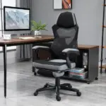 Ergonomic Mesh Office Chair, High Back, Grey, Adjustable Recliner with Footrest and Wheels - Image 8