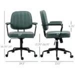 Ergonomic Microfiber Desk Chair Swivel Adjustable Height Tilt Green - Image 3