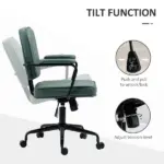 Ergonomic Microfiber Desk Chair Swivel Adjustable Height Tilt Green - Image 5