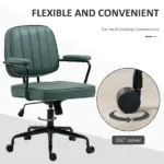 Ergonomic Microfiber Desk Chair Swivel Adjustable Height Tilt Green - Image 6