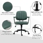 Ergonomic Microfiber Desk Chair Swivel Adjustable Height Tilt Green - Image 7