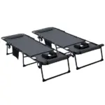 Ergonomic Recliners for Poolside 5-Level Gray Loungers with Reading Hole and Side Stash for - Image 11