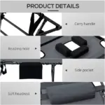 Ergonomic Recliners for Poolside 5-Level Gray Loungers with Reading Hole and Side Stash for - Image 5