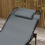 Ergonomic Recliners for Poolside 5-Level Gray Loungers with Reading Hole and Side Stash for - Image 8