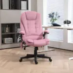 HOMCOM Executive Heated Massage Office Chair, 6 Vibrating Points, Velvet Massage Office Chair, Pink - Image 2