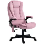HOMCOM Executive Heated Massage Office Chair, 6 Vibrating Points, Velvet Massage Office Chair, Pink - Image 10