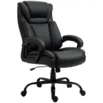 Executive Office Chair Big and Tall 400lbs Wide Seat High Back PU Leather Black - Image 13