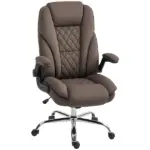 HOMCOM Executive Office Chair, Desk Chair with Flip-up Armrest, Diamond Fabric Computer Chair for Home Office, Dark Brown - Image 11
