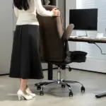 HOMCOM Executive Office Chair, Desk Chair with Flip-up Armrest, Diamond Fabric Computer Chair for Home Office, Dark Brown - Image 8