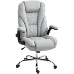 Executive Office Chair, Desk Chair with Flip-up Armrest, Diamond Fabric Computer Chair for Home Office, Gray - Image 11
