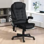 HOMCOM Executive Vibrating Massage Office Chair with Heat, 6 Point, Velvet High Back, Black - Image 2