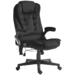 HOMCOM Executive Vibrating Massage Office Chair with Heat, 6 Point, Velvet High Back, Black - Image 11