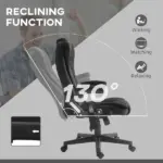 HOMCOM Executive Vibrating Massage Office Chair with Heat, 6 Point, Velvet High Back, Black - Image 6