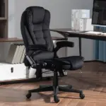 HOMCOM Executive Vibrating Massage Office Chair with Heat, 6 Point, Velvet High Back, Black - Image 10