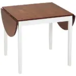 HOMCOM Extendable Round Dining Table with Drop Leaf 55 Inch Brown Top and White Legs - Image 11