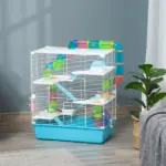 PawHut Extra Large 23" Hamster Cage with Tubes, Tunnels, Carry Handles, 5-Tier, Light Blue - Image 2