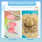 PawHut Extra Large 23" Hamster Cage with Tubes, Tunnels, Carry Handles, 5-Tier, Light Blue - Image 5
