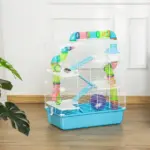 PawHut Extra Large 23" Hamster Cage with Tubes, Tunnels, Carry Handles, 5-Tier, Light Blue - Image 9