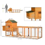 Extra Large Chicken Coop, Outdoor Hen House Poultry Cage with Removable Tray, Hen House Quail Hutch for Outdoor Backyard, Orange - Image 3