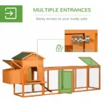 Extra Large Chicken Coop, Outdoor Hen House Poultry Cage with Removable Tray, Hen House Quail Hutch for Outdoor Backyard, Orange - Image 5