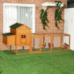 Extra Large Chicken Coop, Outdoor Hen House Poultry Cage with Removable Tray, Hen House Quail Hutch for Outdoor Backyard, Orange - Image 10