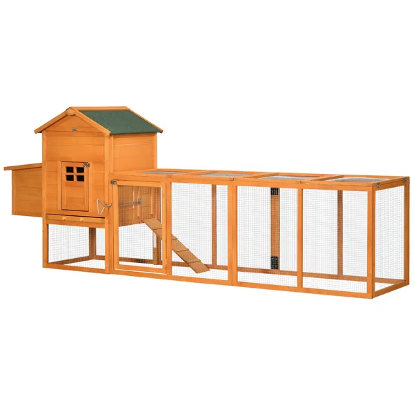 extra-large-chicken-coop-outdoor-hen-house-poultry-cage-with-removable-tray-hen-house-quail-hutch-for-outdoor-backyard-orange.webp Extra Large Chicken Coop, Outdoor Hen House Poultry Cage with Removable Tray, Hen House Quail Hutch for Outdoor Backyard, Orange - Image 1