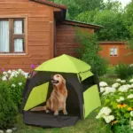 Extra Large Dog Portable Camping Tent with Carrying Bag for Beach Backyard Home in Green - Image 10