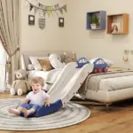 Extra Length Toddler Slide for Bed, Sofa, Easy to Assemble, Blue - Image 2