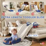 Extra Length Toddler Slide for Bed, Sofa, Easy to Assemble, Blue - Image 4