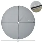 5 Foot Foldable Pole Fitness Safety Mat, 2 Inch Thick, Light Gray - Image 3