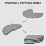 5 Foot Foldable Pole Fitness Safety Mat, 2 Inch Thick, Light Gray - Image 4
