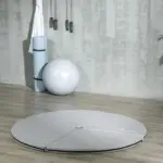 5 Foot Foldable Pole Fitness Safety Mat, 2 Inch Thick, Light Gray - Image 10
