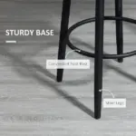 Extra Tall Bar Stools Set of 2 Modern 360 Swivel Dining Room Chairs Steel Legs Dark Gray - Image 6