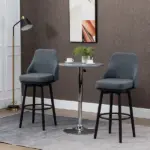 Extra Tall Bar Stools Set of 2 Modern 360 Swivel Dining Room Chairs Steel Legs Dark Gray - Image 10