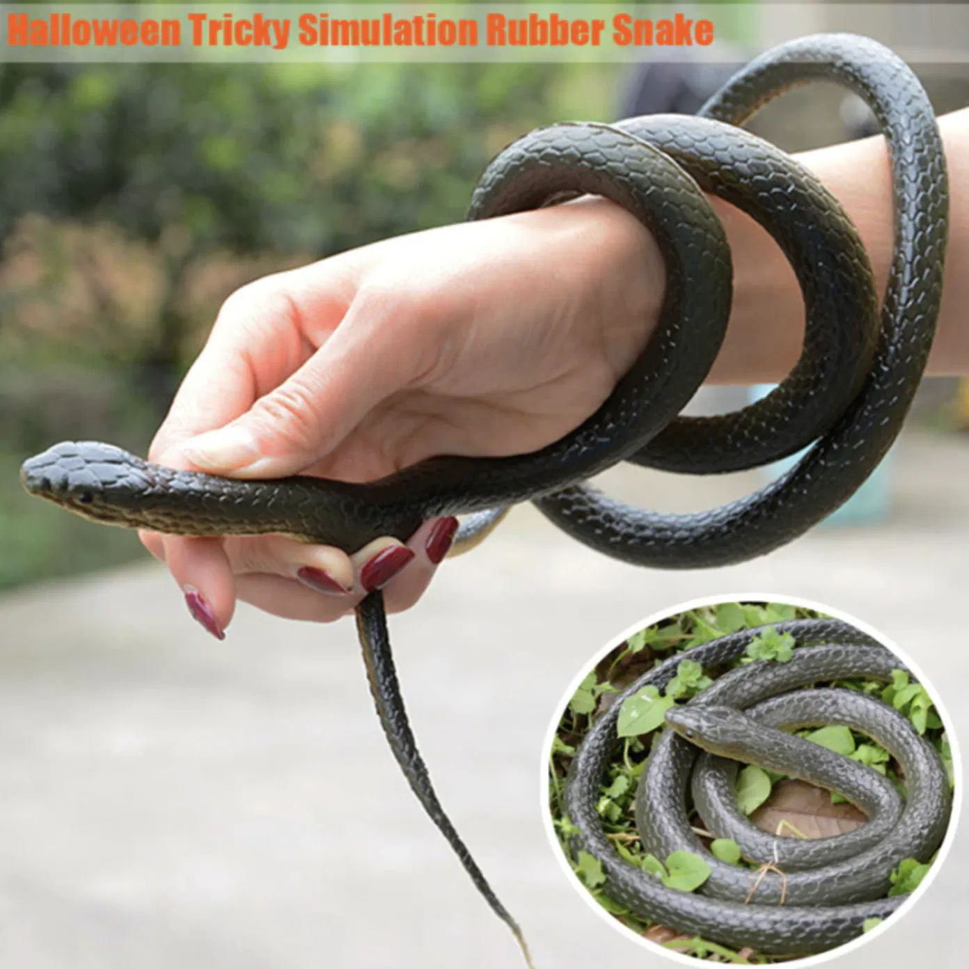 52 Inch Realistic Rubber Snake Prank and Garden Decoration