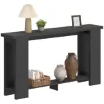 Farmhouse Console Table, 63 Inch Narrow Entryway Table with Thickened Tabletop for Living Room, Hallway, Distressed Black - Image 11