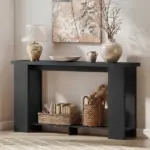 Farmhouse Console Table, 63 Inch Narrow Entryway Table with Thickened Tabletop for Living Room, Hallway, Distressed Black - Image 10