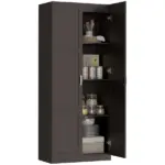Farmhouse Pantry Cabinet, 71" Tall Kitchen Pantry Storage Cabinet with Soft-Close Hinges, Adjustable Shelves, Dark Brown