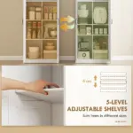 HOMCOM Farmhouse Pantry Cabinet, 71 Inch Tall Kitchen Pantry Storage Cabinet with Soft-Close Hinges, Adjustable Shelves, White - Image 5