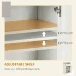 HOMCOM Farmhouse Sideboard Storage Cabinet, Doors and Drawer, for Kitchen, Living Room, 23.5"x11.75"x34.5", White - Image 5