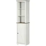 Farmhouse White Tall Bathroom Cabinet Door Adjustable Shelves 15.5x11.75x63 Storage - Image 12