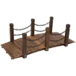 Outsunny Fir Garden Path: 5ft Wooden Bridge with Metal Railings for Ponds and Streams - Image 11