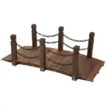Outsunny Fir Garden Path: 5ft Wooden Bridge with Metal Railings for Ponds and Streams