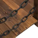 Outsunny Fir Garden Path: 5ft Wooden Bridge with Metal Railings for Ponds and Streams - Image 7