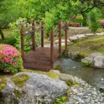 Outsunny Fir Wood Walkway: 7.5ft Arched Garden Bridge with Side Railings for Streams - Image 2