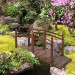 Outsunny Fir Wood Walkway: 7.5ft Arched Garden Bridge with Side Railings for Streams - Image 13