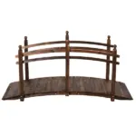 Outsunny Fir Wood Walkway: 7.5ft Arched Garden Bridge with Side Railings for Streams - Image 14